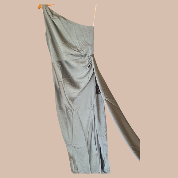 Lulu's Slate Blue One-Shoulder Maxi Dress - Picture 8 of 12